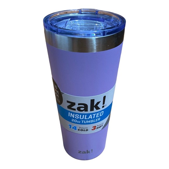 Zak! Designs 20oz Double Wall Stainless Steel Tumbler Slide Lid Light Purple - Picture 1 of 4
